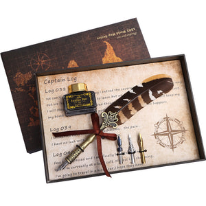 Vintage Calligraphy Quill Gift Box