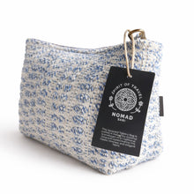 Load image into Gallery viewer, Nomad Sari Indian Jacquard Toiletry Bag - Indigo Echo
