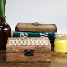 Load image into Gallery viewer, White Washed Wooden Box - 6x4 Slavic Design