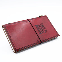 Load image into Gallery viewer, Handmade Leather Journal - Little Book of Big Plans - Red (80 pages)