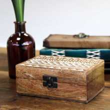 Load image into Gallery viewer, White Washed Wooden Box - 6x4 Slavic Design