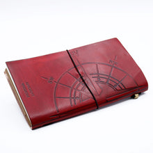 Load image into Gallery viewer, Handmade Leather Journal - Little Book of Big Plans - Red (80 pages)