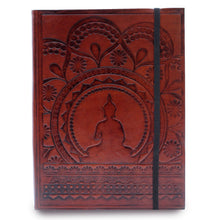Load image into Gallery viewer, Medium Notebook with strap - Tibetan Mandala