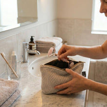 Load image into Gallery viewer, Nomad Sari Indian Jacquard Toiletry Bag - Moonlit Weave