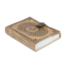 Load image into Gallery viewer, Leather Blue Mandala Notebook (7x5")