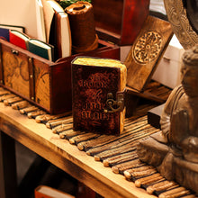 Load image into Gallery viewer, Fat Deckled Leather Notebook – The Book of Untold Stories – 15x10 cm