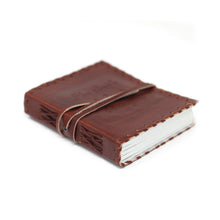 Load image into Gallery viewer, Leather Book of Thoughts with Wrap Notebook (6x4")