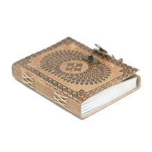 Load image into Gallery viewer, Leather Blue Mandala Notebook (7x5")