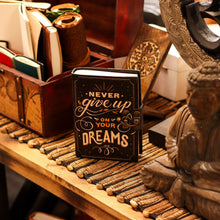 Load image into Gallery viewer, Leather Printed Notebook – Never Give Up On Your Dreams -  17.8×12.7 cm