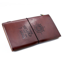 Load image into Gallery viewer, Handmade Leather Journal - Travel the World - Brown (80 pages)