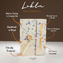 Load image into Gallery viewer, Lokta Mixed Blue Cotton Notebook – Mini (12x8cm) – 40 Leaves