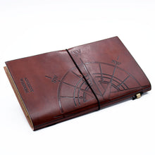Load image into Gallery viewer, Handmade Leather Journal - Travel the World - Brown (80 pages)