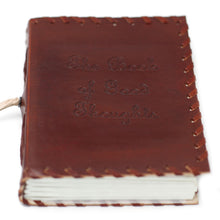 Load image into Gallery viewer, Leather Book of Thoughts with Wrap Notebook (6x4")