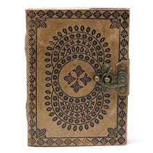 Load image into Gallery viewer, Leather Blue Mandala Notebook (7x5")