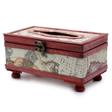 Load image into Gallery viewer, Tissue Box Old Map with Legs