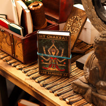 Load image into Gallery viewer, Leather Printed Notebook – My Chakras Are Aligned AF - 17.8×12.7 cm