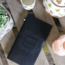 Load image into Gallery viewer, Handmade Leather Journal - My Book of Spells and other Thoughts - Black