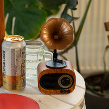 Load image into Gallery viewer, Retro Mini Gramophone Speaker - Bluetooth &amp; FM Radio