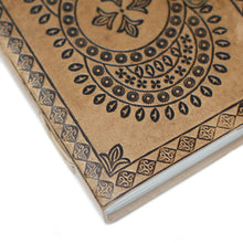 Load image into Gallery viewer, Leather Blue Mandala Notebook (7x5")