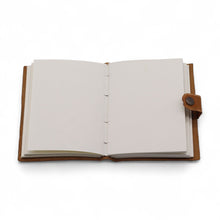 Load image into Gallery viewer, Leather Embossed Notebook – Tan Floral Pattern –  17.8×12.7 cm