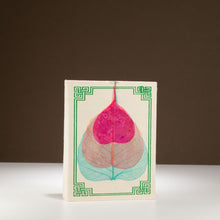 Load image into Gallery viewer, Lokta Bodhi Leaf Notebook – Medium (15x12cm) – 45 Leaves – Assorted
