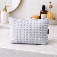 Load image into Gallery viewer, Nomad Sari Indian Jacquard Toiletry Bag - Indigo Echo