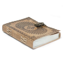 Load image into Gallery viewer, Leather Blue Mandala Notebook (7x5")