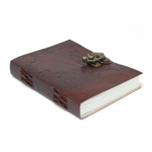 Load image into Gallery viewer, Leather World Map &amp; Stitching Notebook (7x5")