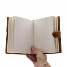Load image into Gallery viewer, Leather Embossed Notebook – Tan Floral Pattern –  17.8×12.7 cm
