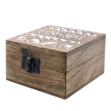 Load image into Gallery viewer, White Washed Wooden Box - 4x4 Slavic Design