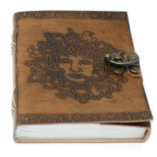 Load image into Gallery viewer, Leather Greenman Notebook (6x8")