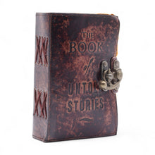 Load image into Gallery viewer, Fat Deckled Leather Notebook – The Book of Untold Stories – 15x10 cm