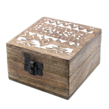 Load image into Gallery viewer, White Washed Wooden Box - 4x4 Slavic Design