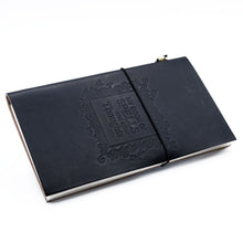 Load image into Gallery viewer, Handmade Leather Journal - My Book of Spells and other Thoughts - Black