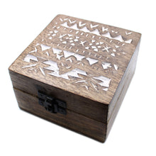 Load image into Gallery viewer, White Washed Wooden Box - 4x4 Slavic Design