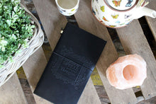 Load image into Gallery viewer, Handmade Leather Journal - My Book of Spells and other Thoughts - Black