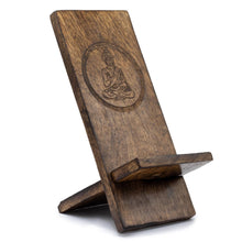 Load image into Gallery viewer, Wooden Carved Phone Stand - Buddha