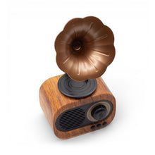 Load image into Gallery viewer, Retro Mini Gramophone Speaker - Bluetooth &amp; FM Radio