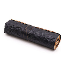 Load image into Gallery viewer, Rolled Leather Travel Notebook - 96 pages - Black  21x15cm