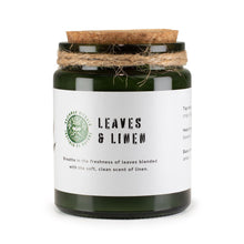 Load image into Gallery viewer, Greenman Woodwick Soy Candle - Leaves &amp; Linen