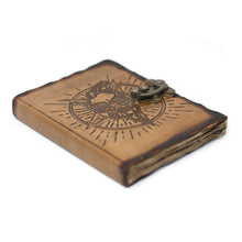 Load image into Gallery viewer, Leather Pentagon &amp; Skull with Burns Detail Notebook (7x5")