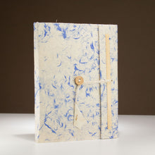 Load image into Gallery viewer, Lokta Mixed Blue Cotton Notebook – Large (21x15cm) – 45 Leaves – Includes Bookmark