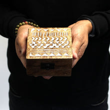 Load image into Gallery viewer, White Washed Wooden Box - 4x4 Slavic Design