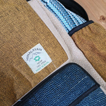 Load image into Gallery viewer, Large Boxy Hemp Backpack - Teal &amp; Tumeric