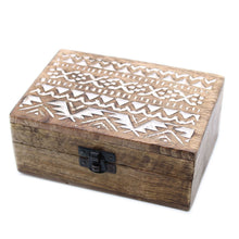 Load image into Gallery viewer, White Washed Wooden Box - 6x4 Slavic Design