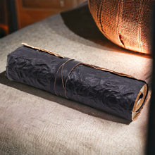 Load image into Gallery viewer, Rolled Leather Travel Notebook - 96 pages - Black  21x15cm