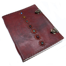 Load image into Gallery viewer, Huge 7 Chakra Leather Book - 10x13 (200 pages)