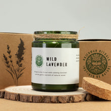 Load image into Gallery viewer, Greenman Woodwick Soy Candle - Wild Lavender