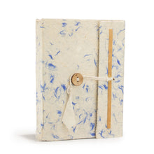 Load image into Gallery viewer, Lokta Mixed Blue Cotton Notebook – Medium (15x12cm) – 45 Leaves
