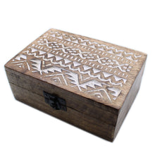 Load image into Gallery viewer, White Washed Wooden Box - 6x4 Slavic Design